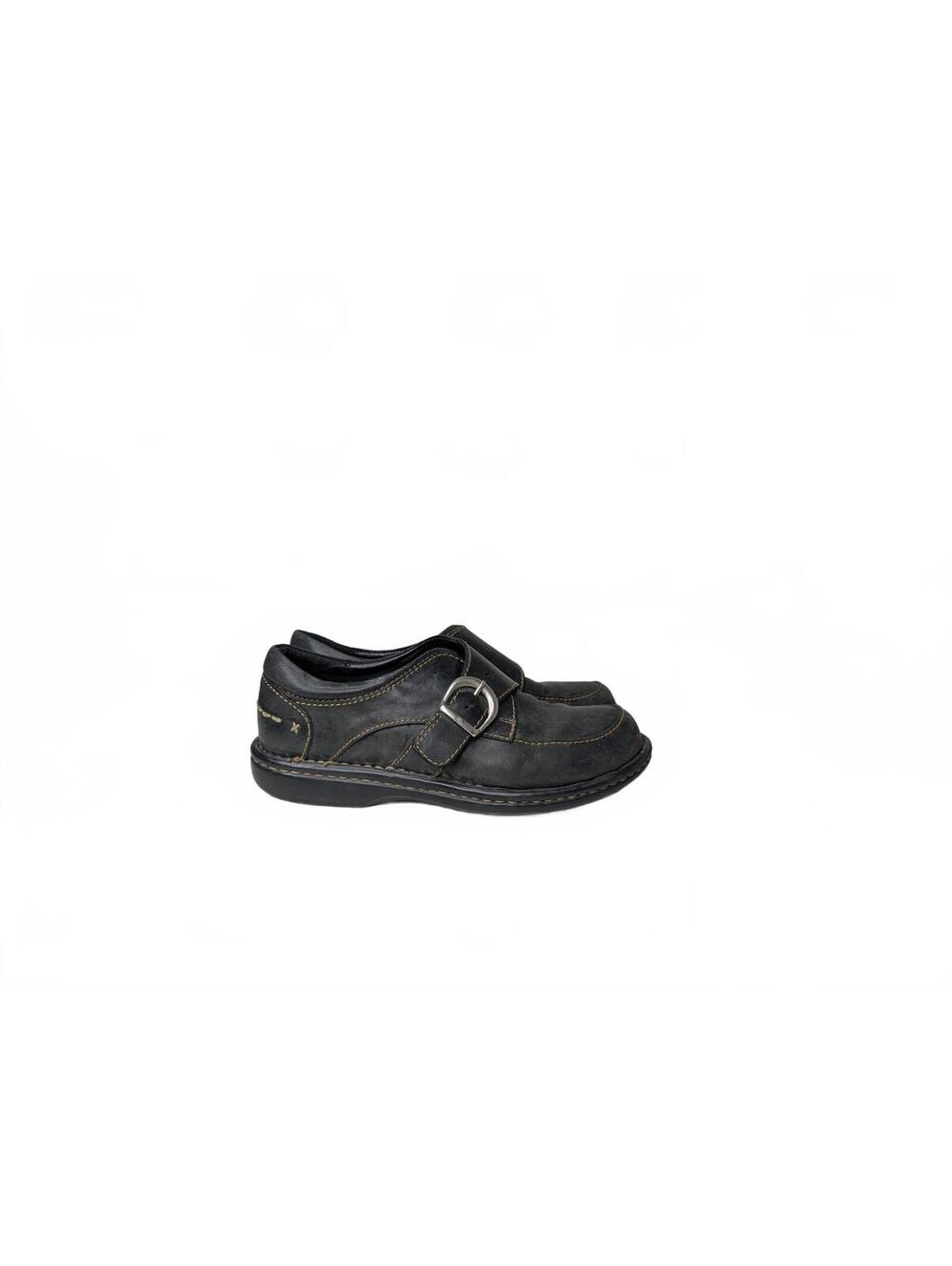 Born Women's Black Leather Slip-On Buckle Shoes Size 39 US 9